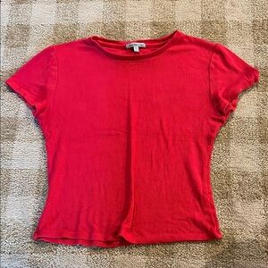 Charlotte Russe Vibrant Red Short Sleeve Tee